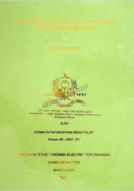 PENGGUNAAN MIKROKONTROLER ATMEGA8535 SEBAGAI TIMER BOM WAKTU